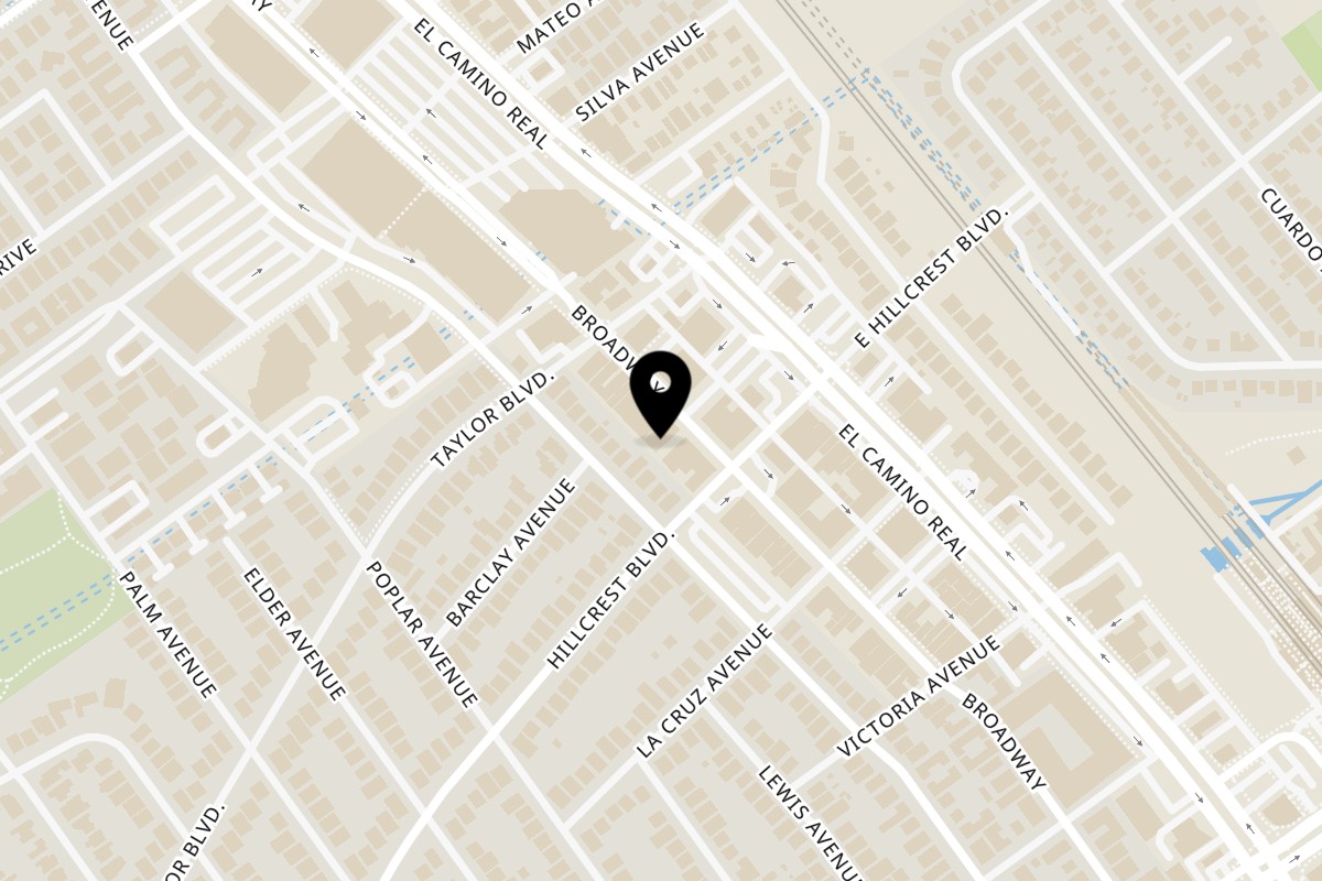 Map showing the location of MOMO & CURRY NEPAL on 435 Broadway in Millbrae